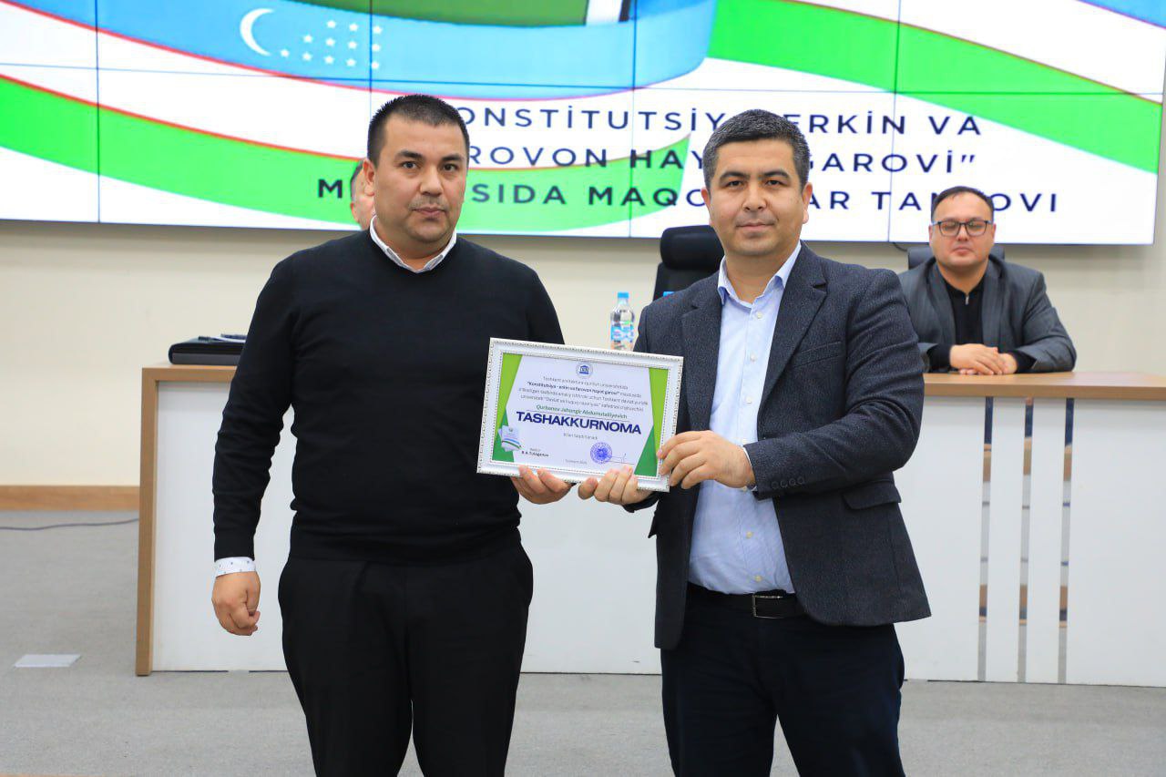 Toshkent arxitektura-qurilish universitetida “Konstitutsiya — erkin va farovon hayot garovi” mavzusidagi tadbir bo‘lib o‘tdi